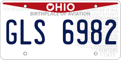 OH license plate GLS6982