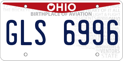 OH license plate GLS6996