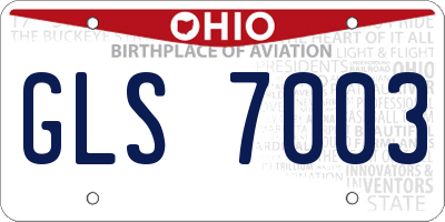 OH license plate GLS7003