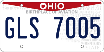 OH license plate GLS7005