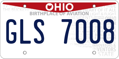 OH license plate GLS7008