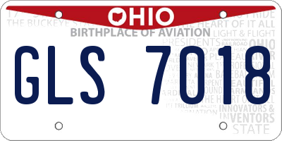 OH license plate GLS7018