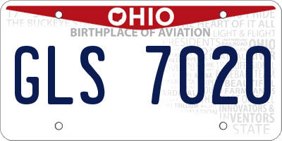 OH license plate GLS7020