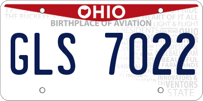 OH license plate GLS7022