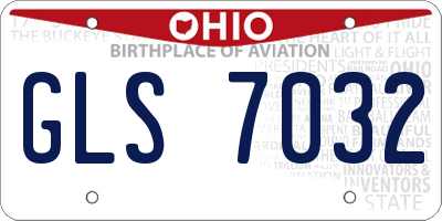 OH license plate GLS7032