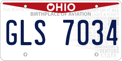 OH license plate GLS7034