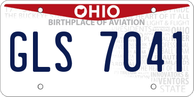 OH license plate GLS7041