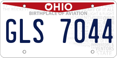 OH license plate GLS7044