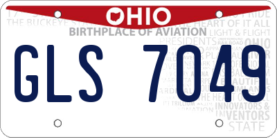 OH license plate GLS7049