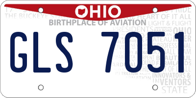 OH license plate GLS7051