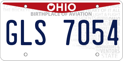 OH license plate GLS7054