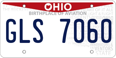 OH license plate GLS7060