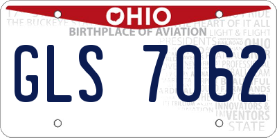 OH license plate GLS7062