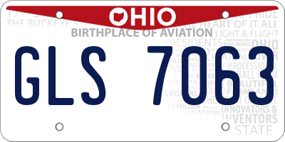 OH license plate GLS7063