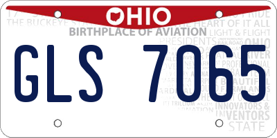 OH license plate GLS7065