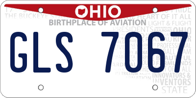 OH license plate GLS7067