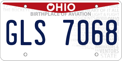 OH license plate GLS7068