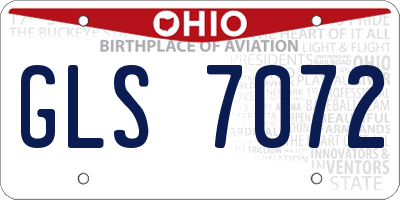 OH license plate GLS7072