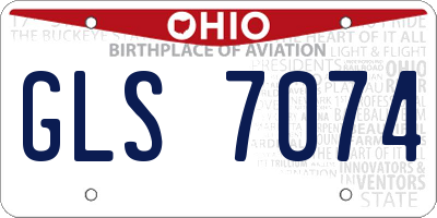 OH license plate GLS7074