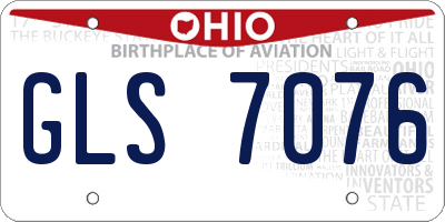 OH license plate GLS7076