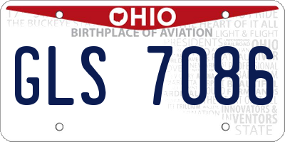 OH license plate GLS7086