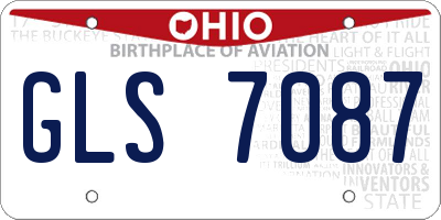 OH license plate GLS7087