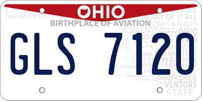 OH license plate GLS7120