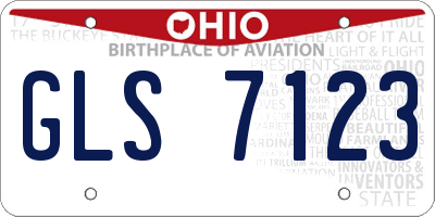 OH license plate GLS7123