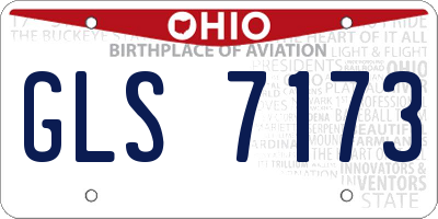 OH license plate GLS7173