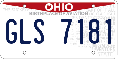 OH license plate GLS7181