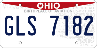 OH license plate GLS7182