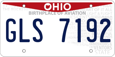 OH license plate GLS7192
