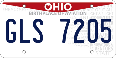 OH license plate GLS7205