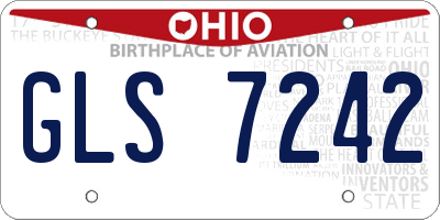 OH license plate GLS7242