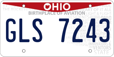 OH license plate GLS7243