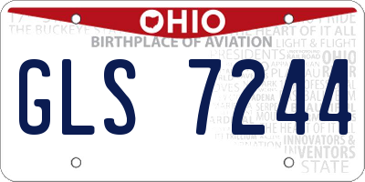 OH license plate GLS7244