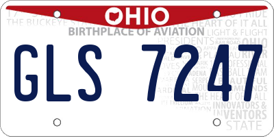 OH license plate GLS7247