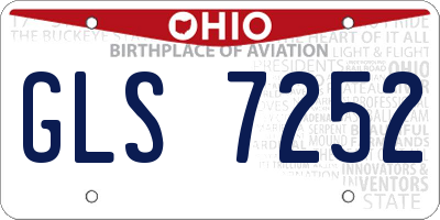 OH license plate GLS7252