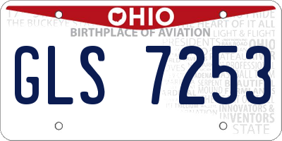 OH license plate GLS7253
