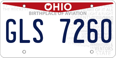 OH license plate GLS7260
