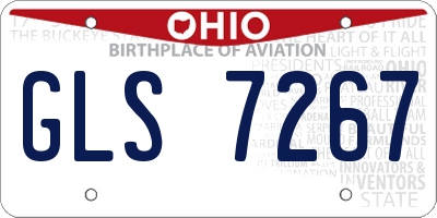 OH license plate GLS7267