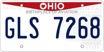OH license plate GLS7268