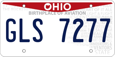 OH license plate GLS7277