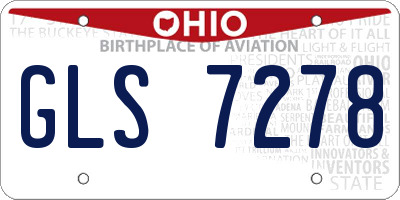 OH license plate GLS7278