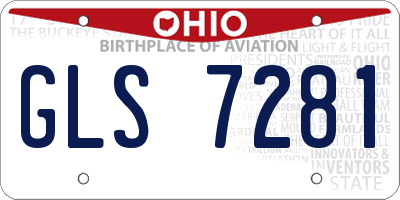 OH license plate GLS7281