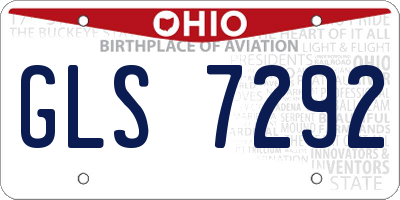 OH license plate GLS7292