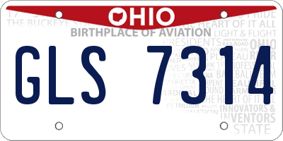 OH license plate GLS7314