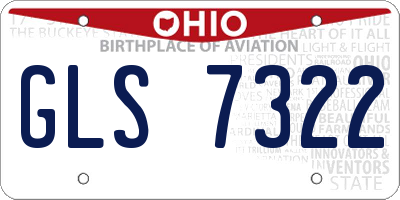 OH license plate GLS7322