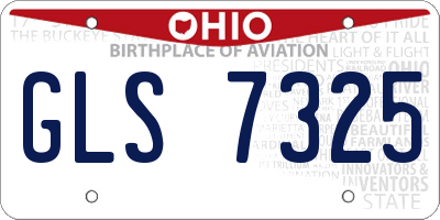 OH license plate GLS7325