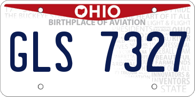 OH license plate GLS7327